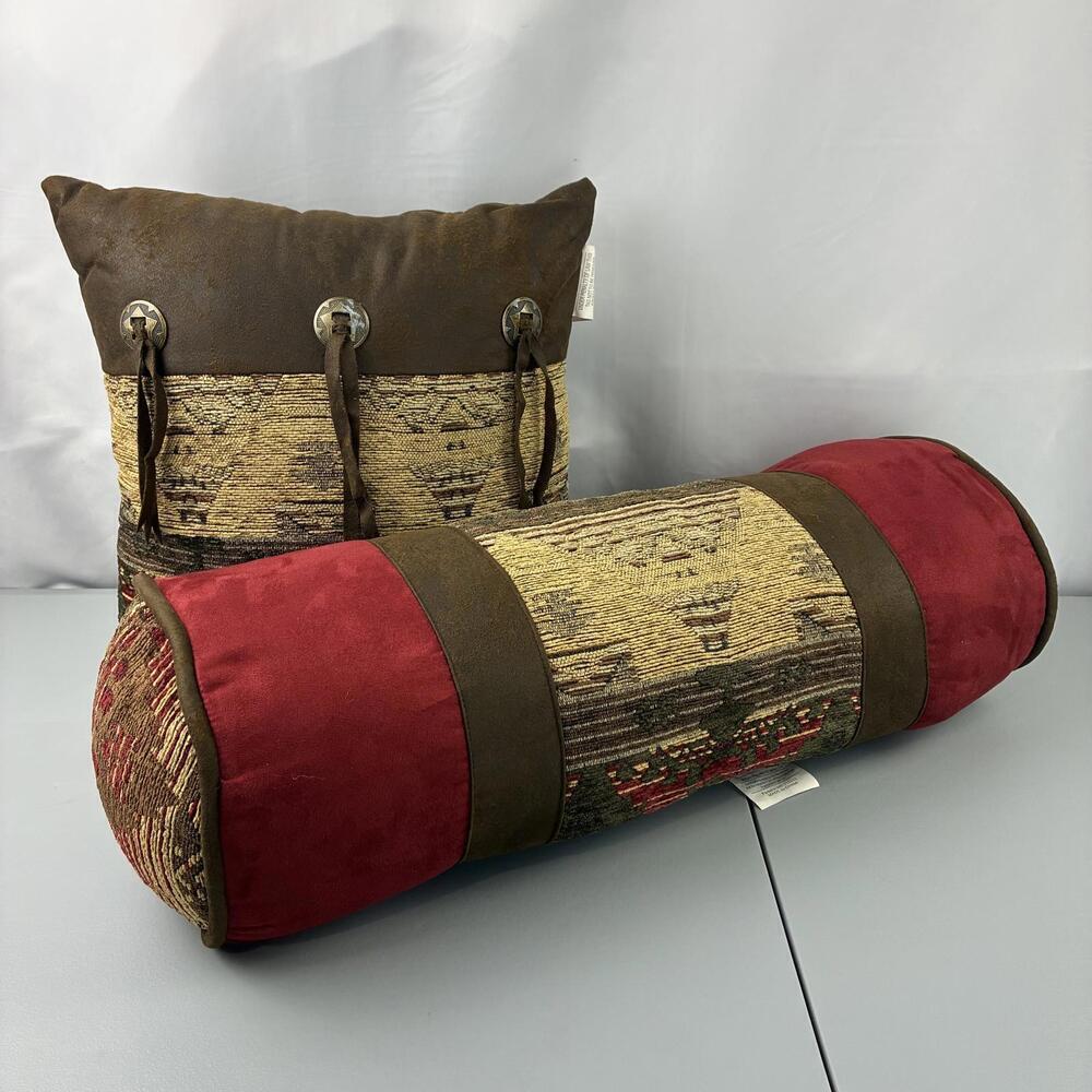 HiEnd Accents Set of Two Decorative Pillows with Southwestern Cowboy Pattern